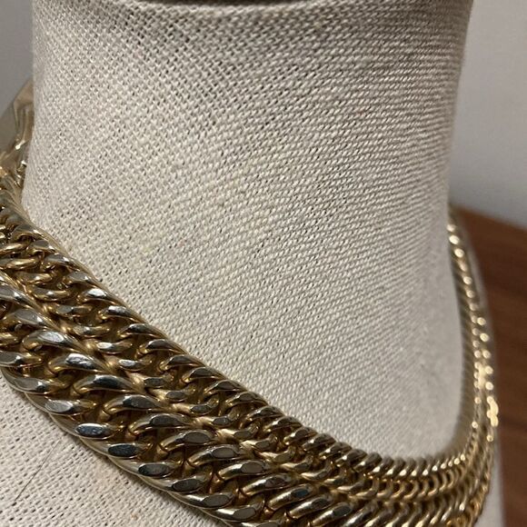 Vintage Signed Sperry Chunky Curb Chain Goldtone Choker Necklace. Circa 1950’s. - Picture 3 of 6